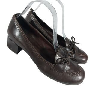 FRANCO SARTO! ESPRESSO BROWN GENUINE LEATHER OXFORD DETAILED LOAFERS! SZ 8M